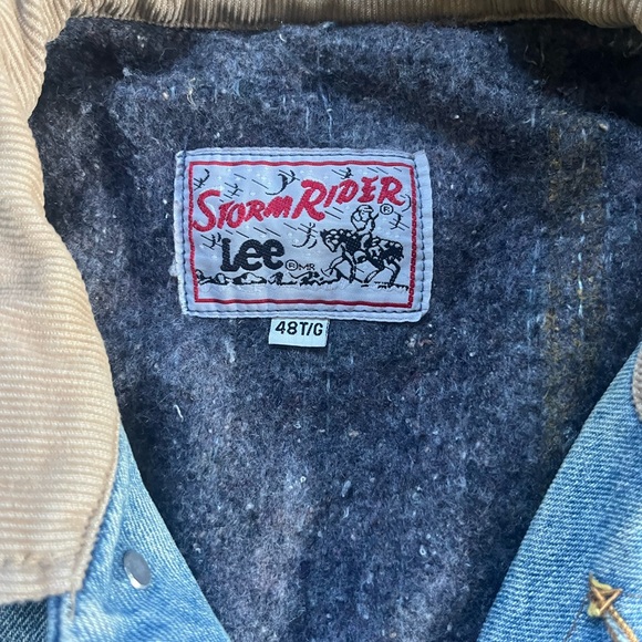 Lee Storm Rider Denim Jacket Mens 48TG Blue Jean Sherpa Lined Corduroy Collar - Picture 2 of 5